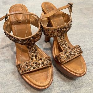 Women’s Studded Leatber Frye Heels, Sz 9.5 (fits like a 9), Good condition